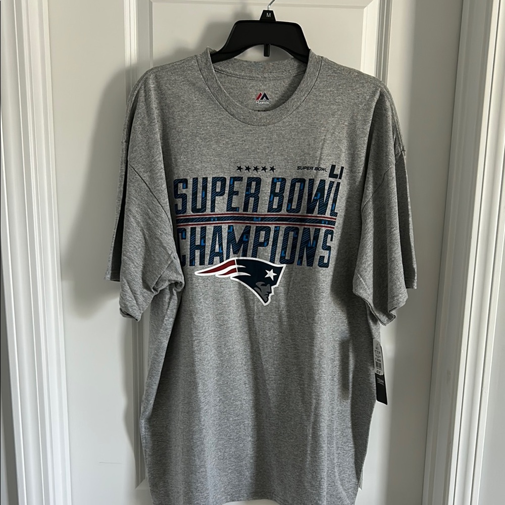 Majestic Gray Short Sleeve Patriots Tee